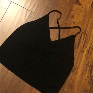 Kendall + Kylie Black Crop Tank